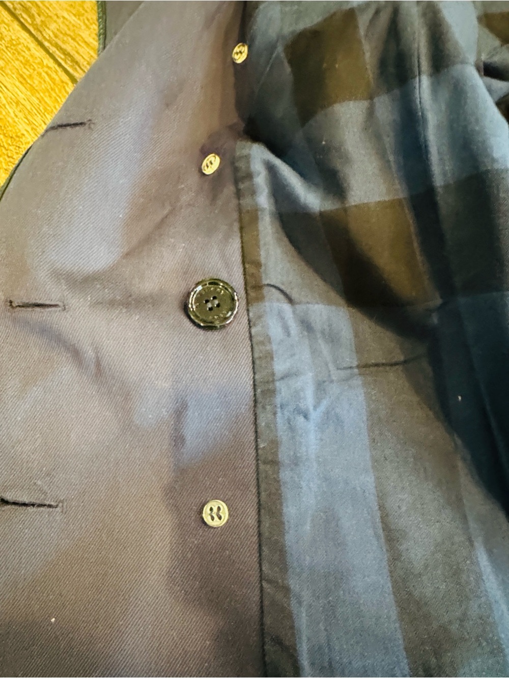 Authentic Burberry Navy Trench Coat with Black Leather Sleeves - Picture 16 of 16